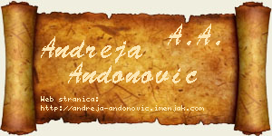 Andreja Andonović vizit kartica